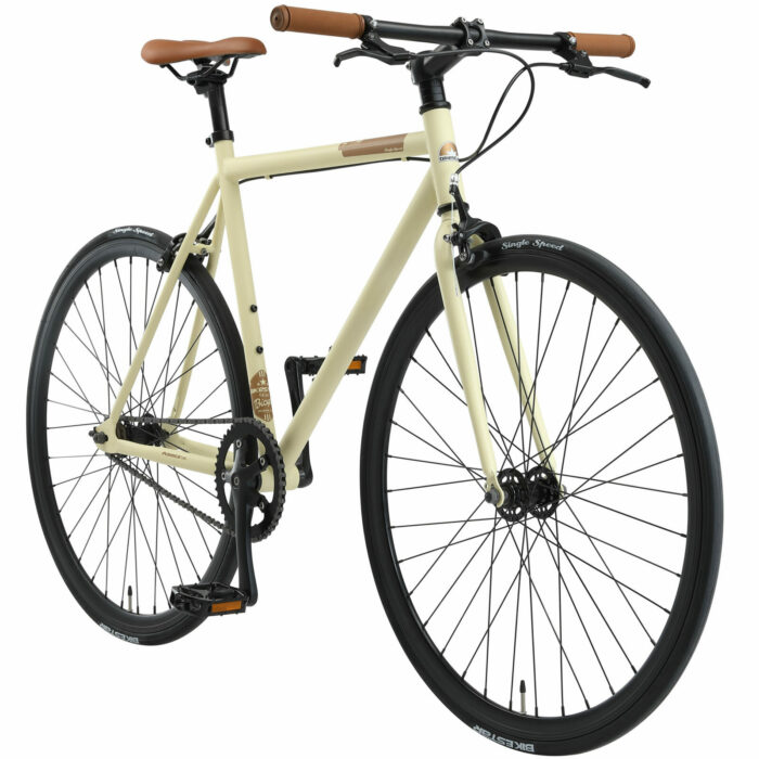 Acteur Geplooid Verbeteren Bikestar Singlespeed 28 inch retro wielrenfiets, beige / bruin - Fietsdirect