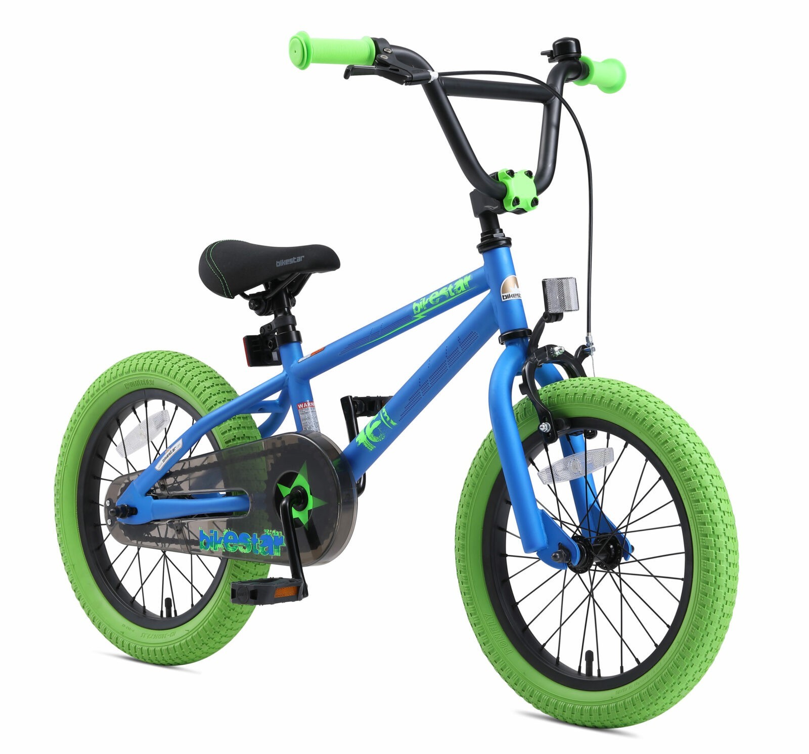 Correctie mouw reflecteren Bikestar 16 inch BMX kinderfiets, blauw / groen - Fietsdirect