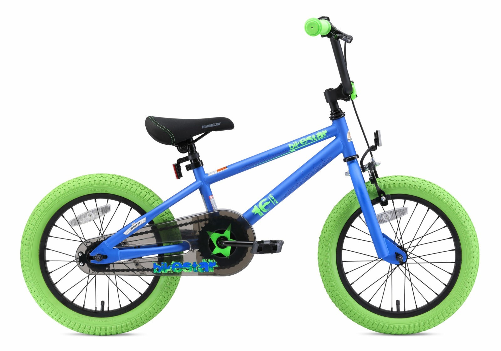 tegenkomen Aanbeveling versus Bikestar 16 inch BMX kinderfiets, blauw / groen - Fietsdirect