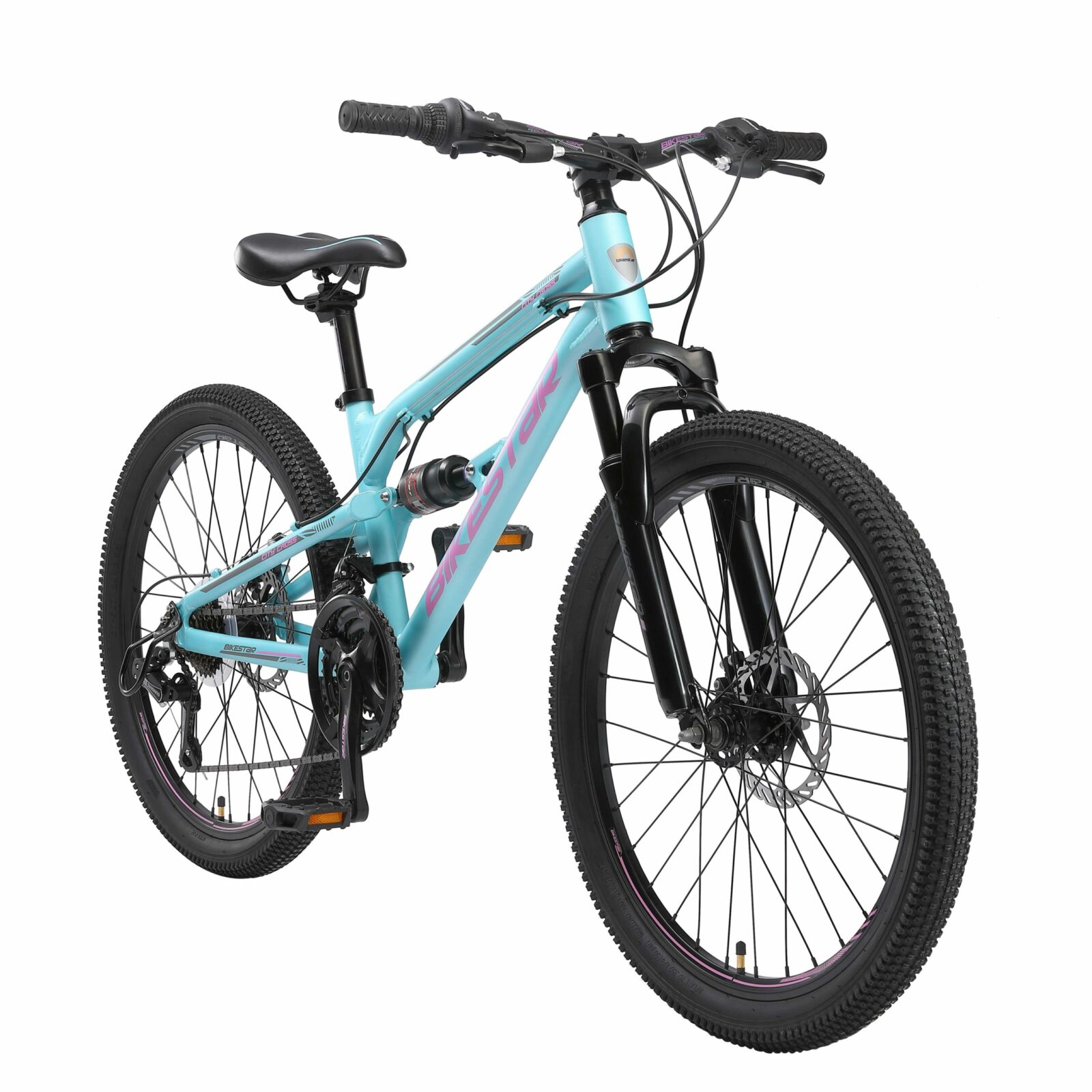 loyaliteit pond Uitgaan van Bikestar, MTB Fully, alu, 21 speed, 24 inch, blauw - Fietsdirect