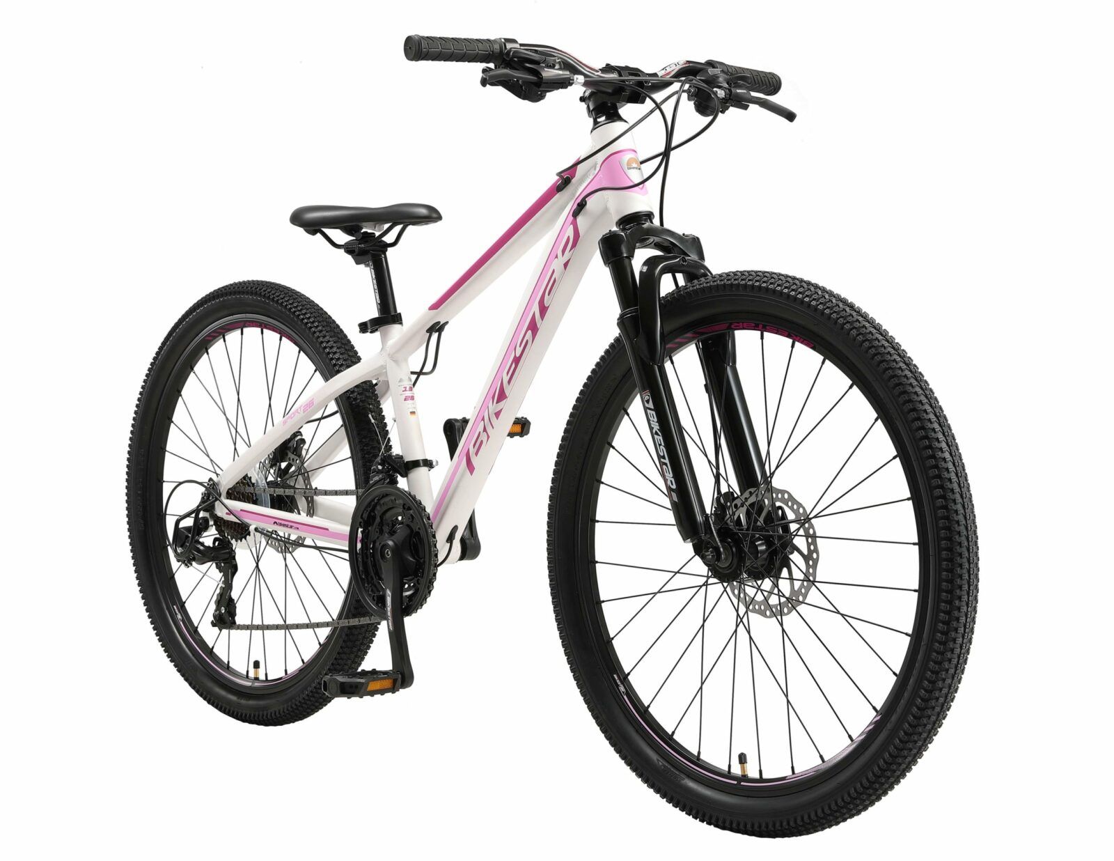 sticker Eigenlijk Socialisme Bikestar hardtail MTB, Sport, 26 inch, 21 speed, wit/roze - Fietsdirect