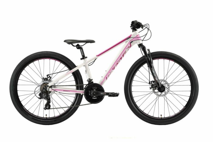 Bikestar 26 inch, 21 speed hardtail Sport MTB, wit / roze - Fietsdirect