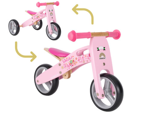 Bikestar loopfiets 2 in 1 hout 7 inch roze