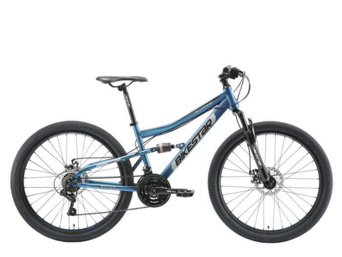 Bikestar MTB Fully staal 26 inch blauw