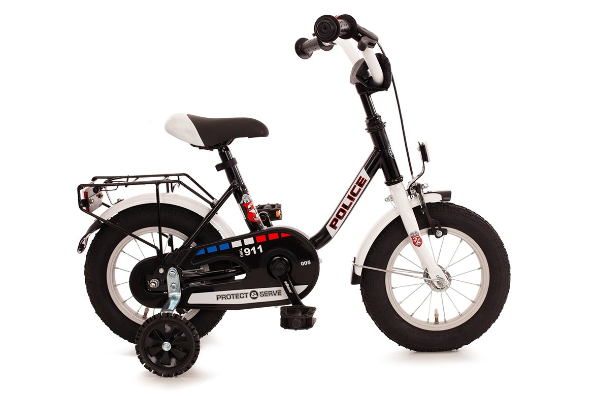 huichelarij Uitgaan Toneelschrijver Bachtenkirch Police, kinderfiets, 12 inch, wit en zwart - Fietsdirect