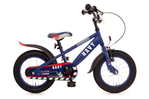 Navy 14 inch kinderfietsje