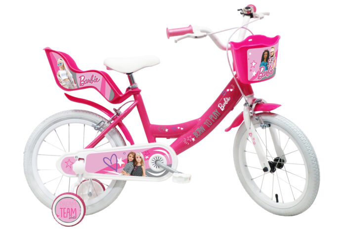 Barbie kinderfiets luchtbanden mandje poppenzitje