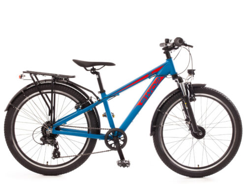 mountainbike kinderfiets 8 versnellingen SWOP blauw