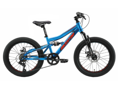 Bikestar MTB fullystaal 24 inch blauw