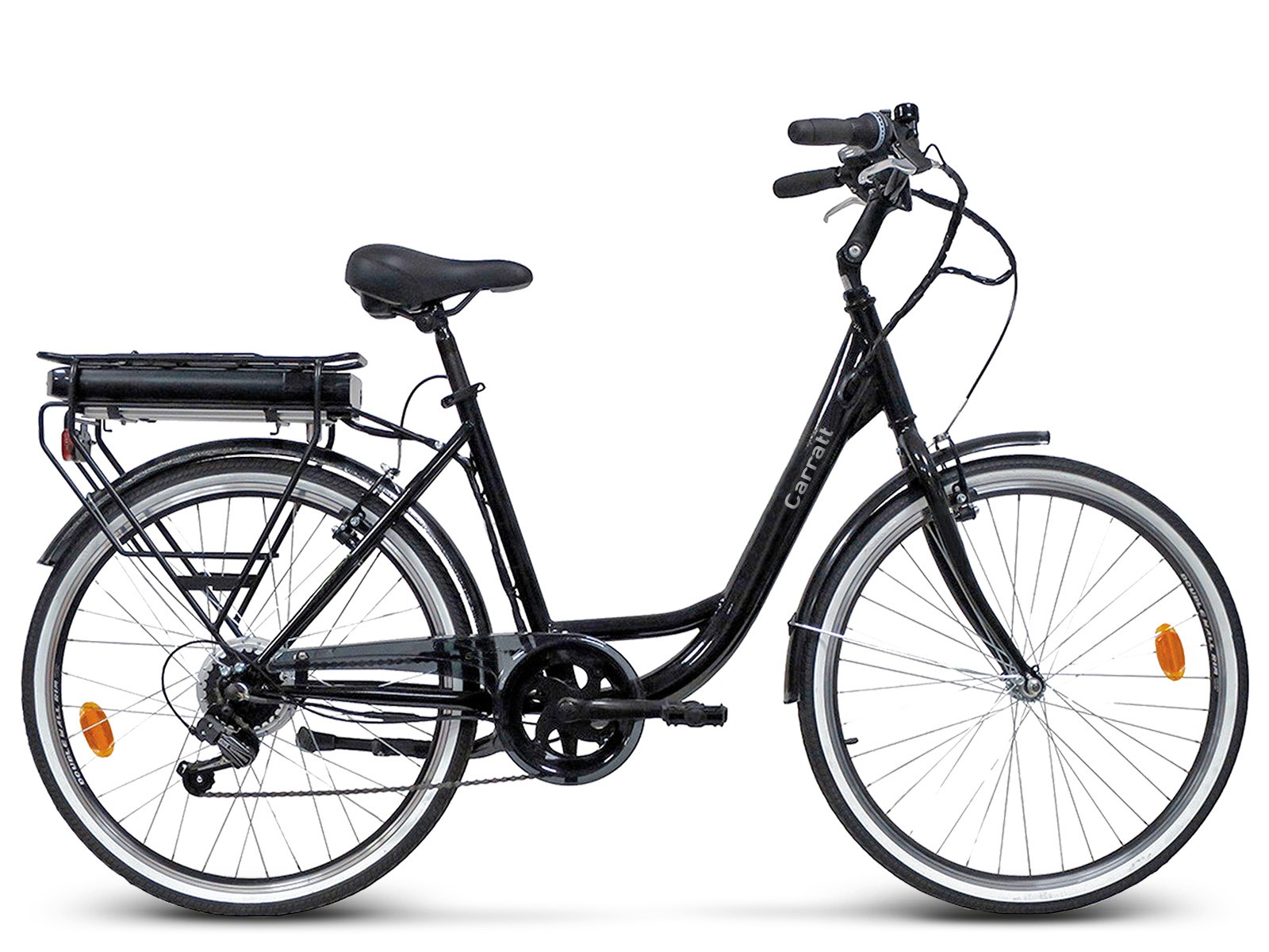 Carratt Perugia elektrische fiets 26 inch 6 versnellingen zwart Fietsdirect