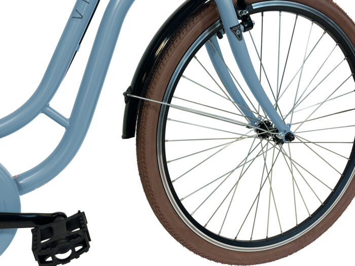 Vintage voorwiel blauw