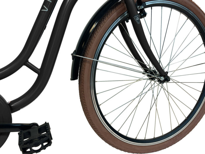 Vintage voorwiel zwart