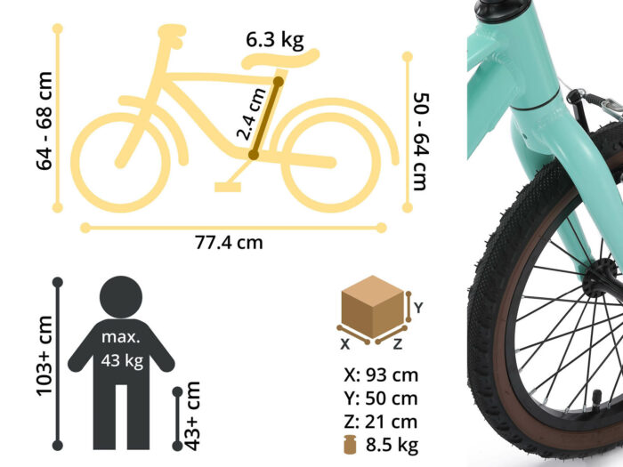 Bike star 16 mint afmetingne