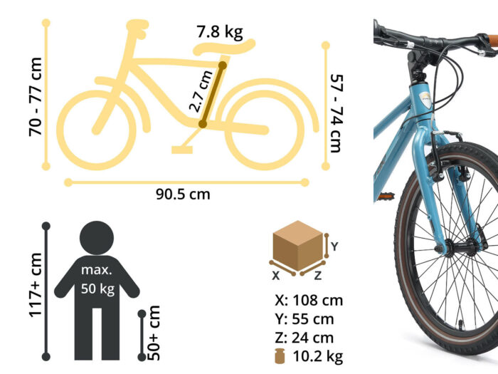 Bike star 20 blue afmetingen