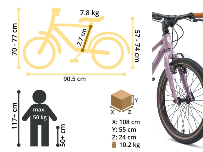 Bike star 20 plum afmetingen