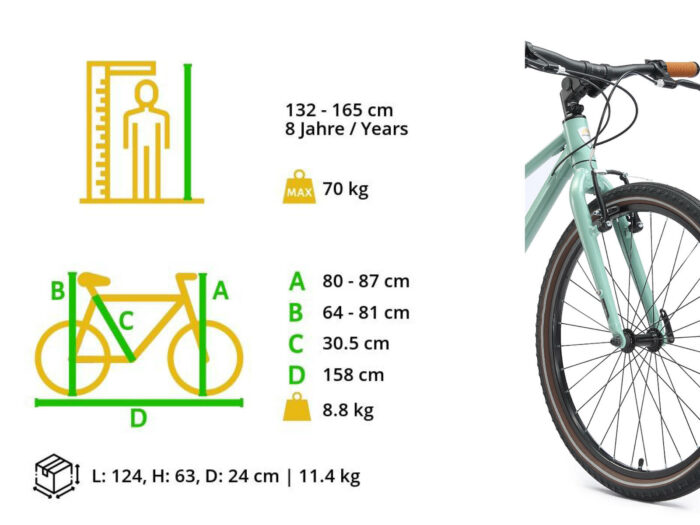 Bike star 24 green afmetingen