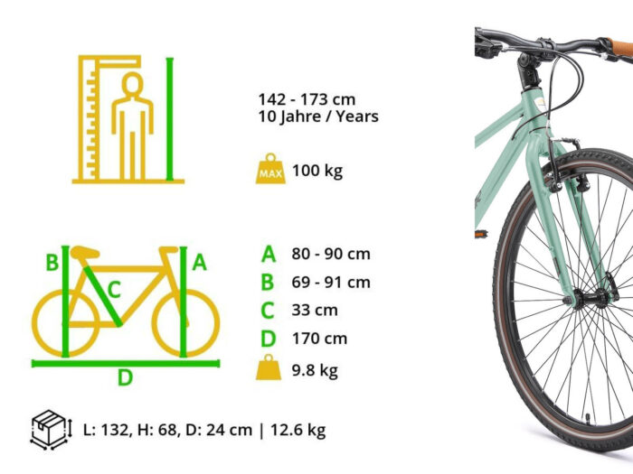 Bike star 26 green afmetingen