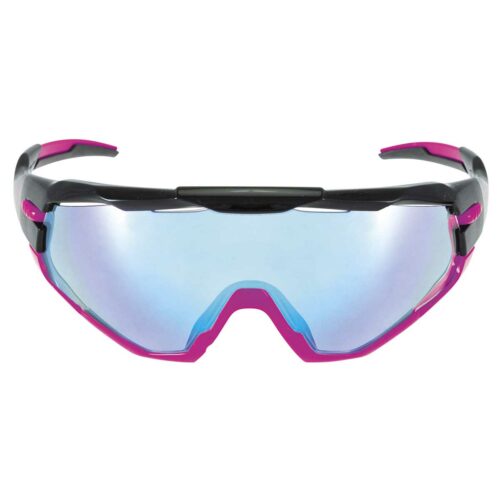 OC30P BRN RX01 fietsbril met 3 kleuren glazen, zwart/fuchsia