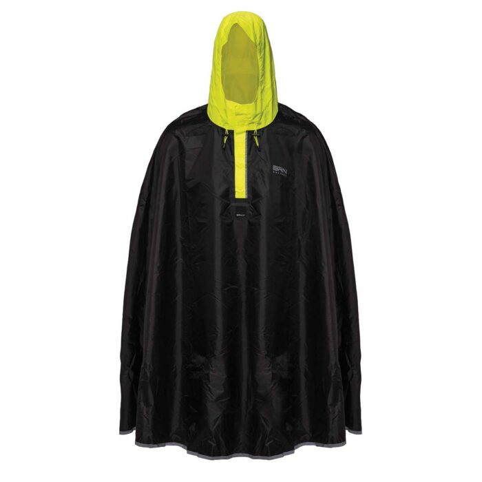 PON04NL BRN poncho zwart geel reflectie L/XL