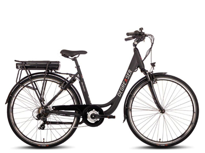 DEGREASER zwart elektrische damesfiets ebike 10.4Ah