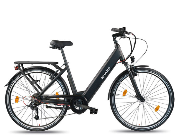 ED04EB sharp elektrische fiets 10.4Ah 7 speed zwart