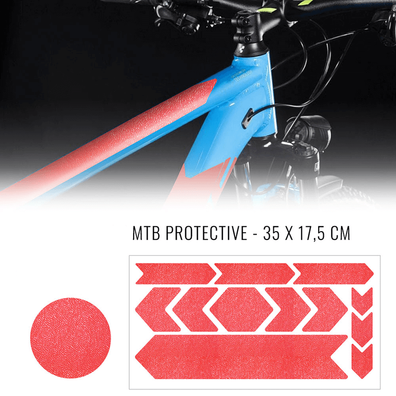 Fiets frame bescherming stickerset neon rood - Afbeelding 2