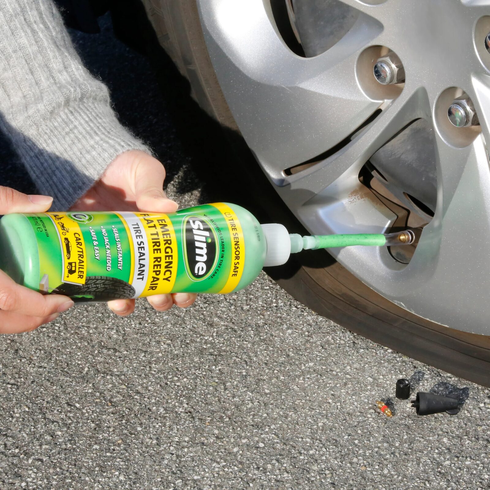 Slime noodafdichtmiddel voor banden 473 ml / navulling Smart Repair set - Afbeelding 2