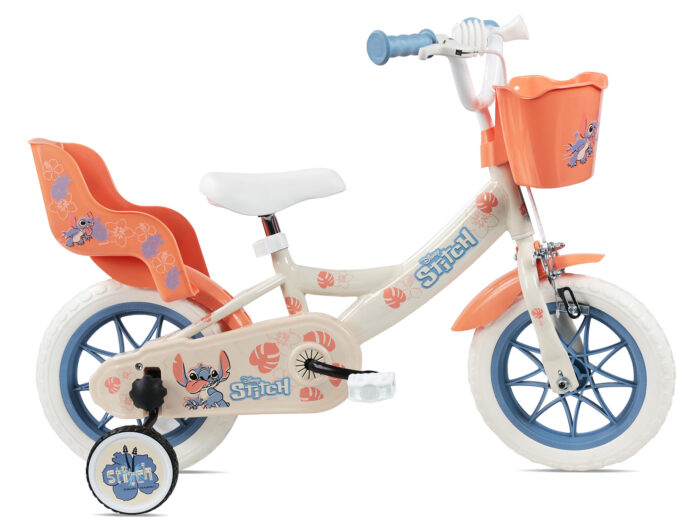 kinderfiets STITCH 12 inch 1 versnelling creme