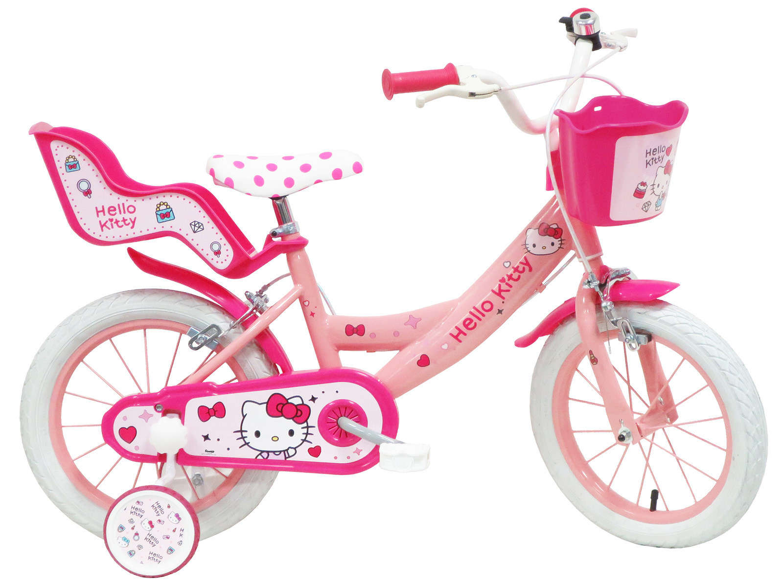 kinderfiets HELLO KITTY 14 inch 1 versnelling roze
