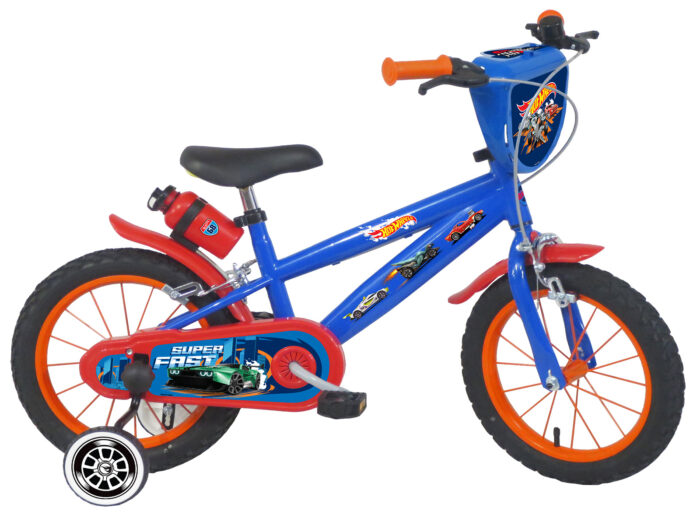 kinderfiets HOT WHEELS 14 inch 1 versnelling blauw
