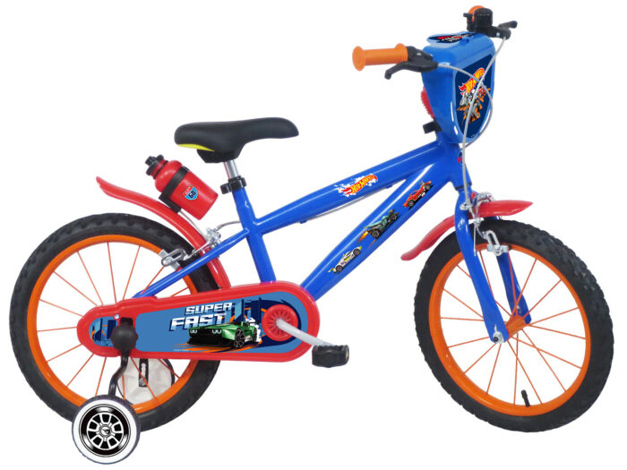 kinderfiets HOT WHEELS 16 inch 1 versnelling blauw